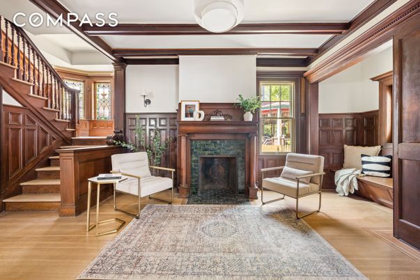 Fireplace, Interior, Wood Texture Flooring