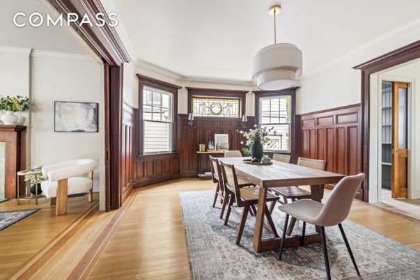 Dining room, Interior, Wood Texture Flooring