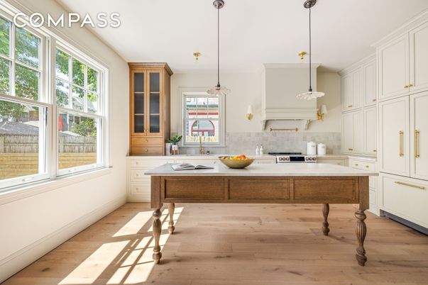 Interior, Kitchen, Pendant Lights, Wood Texture Flooring