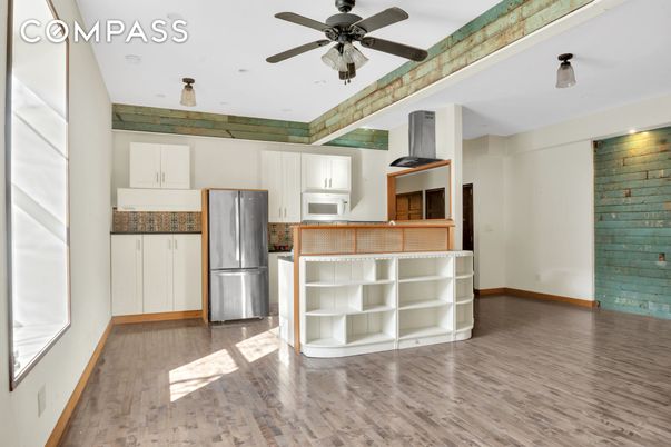 Interior, Kitchen, Stainless Steel Appliances, Wood Texture Flooring