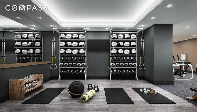Fitness Equipment, Interior, Recessed Lighting, Wood Texture Flooring