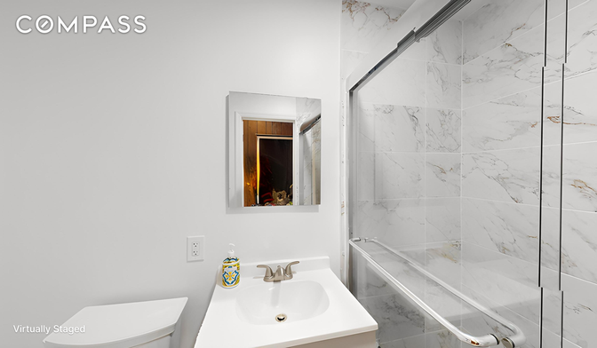 Bathroom, Glass Shower, Interior, Marble Walls