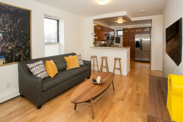 Interior, Kitchen, Living room, Stainless Steel Appliances, Wood Texture Flooring
