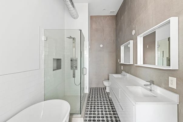 Bathroom, Dual Sink Vanities, Glass Shower, Interior