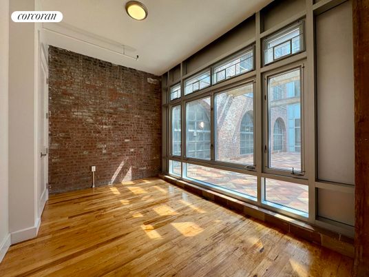 Empty room, Interior, Stone Walls, Wood Texture Flooring