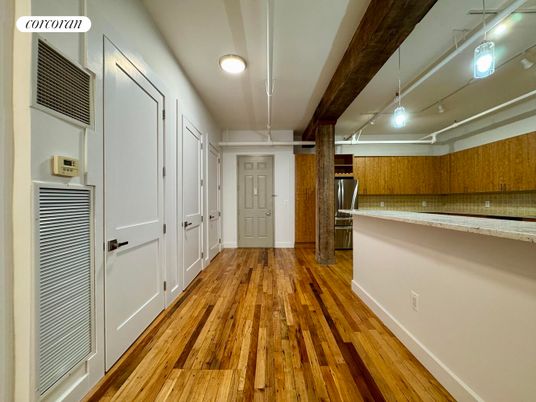Interior, Kitchen, Stainless Steel Appliances, Wood Texture Flooring