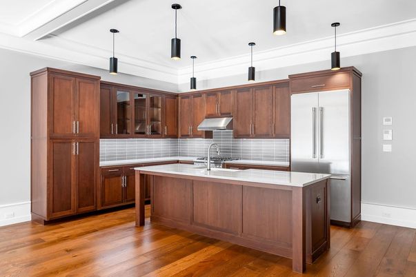 Interior, Kitchen, Pendant Lights, Wood Texture Flooring