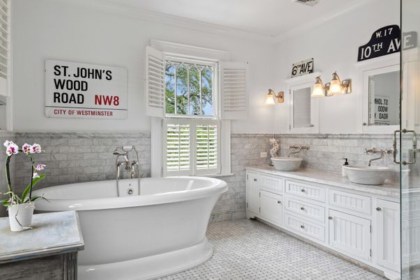 Bathroom, Dual Sink Vanities, Free Standing Baths, Interior