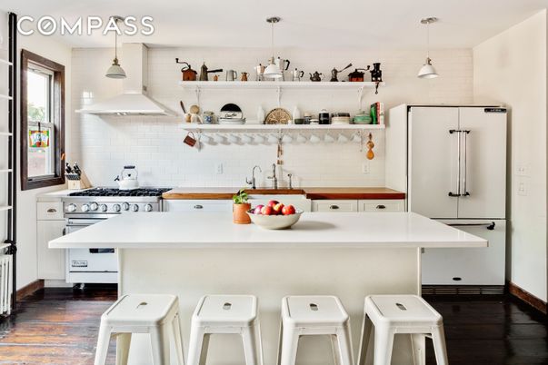 Interior, Kitchen, Pendant Lights, Stainless Steel Appliances, Wood Texture Flooring
