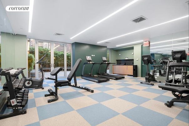Fitness Equipment, Gym, Interior, Recessed Lighting