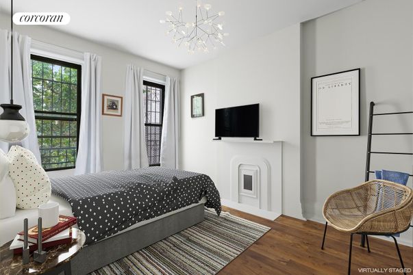 Bedroom, Interior, Pendant Lights, Wood Texture Flooring
