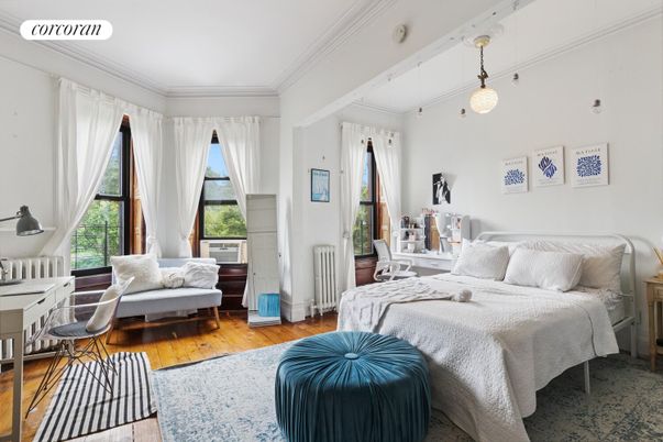 Bedroom, Interior, Pendant Lights, Wood Texture Flooring
