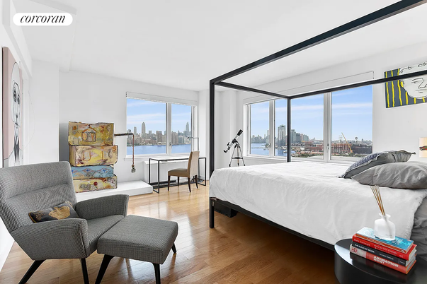 Bedroom, Interior, Water, Wood Texture Flooring