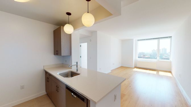 Interior, Kitchen, Pendant Lights, Wood Texture Flooring