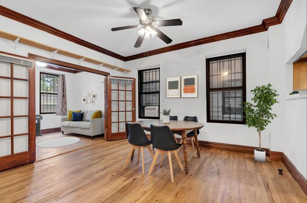 Dining room, Interior, Wood Texture Flooring