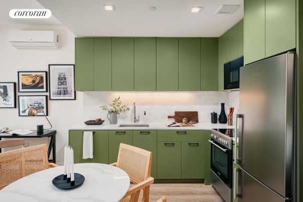 Interior, Kitchen, Recessed Lighting, Wood Texture Flooring