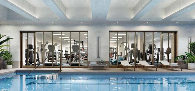 Fitness Equipment, Gym, Interior, Pool, Recessed Lighting