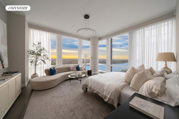 Bedroom, Interior, Pendant Lights, Water