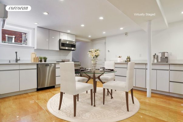 Dining room, Interior, Kitchen, Recessed Lighting, Stainless Steel Appliances