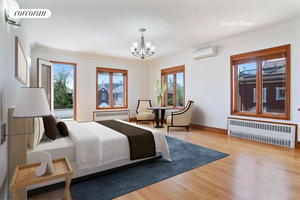 Bedroom, Chandelier, Interior, Wood Texture Flooring