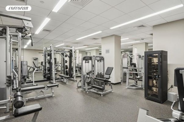 Fitness Equipment, Gym, Interior, Recessed Lighting