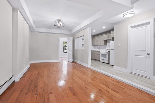 Interior, Kitchen, Recessed Lighting, Wood Texture Flooring