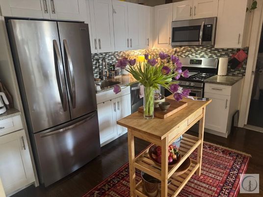 Interior, Kitchen, Stainless Steel Appliances, Wood Texture Flooring