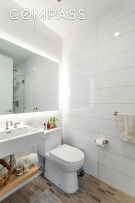 Bathroom, Glass Shower, Interior, Wood Texture Flooring