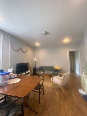 Dining room, Interior, Living room, Recessed Lighting, Wood Texture Flooring
