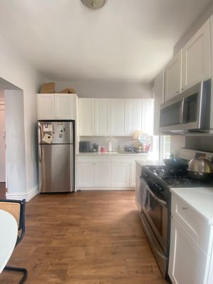 Interior, Kitchen, Stainless Steel Appliances, Wood Texture Flooring