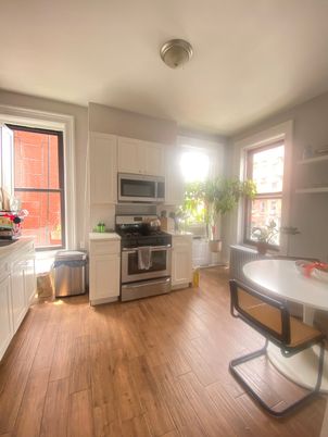 Interior, Kitchen, Stainless Steel Appliances, Wood Texture Flooring