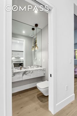 Bathroom, Bedroom, Interior, Pendant Lights, Recessed Lighting, Wood Texture Flooring