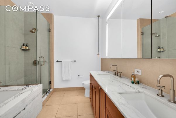 Bathroom, Dual Sink Vanities, Glass Shower, Interior