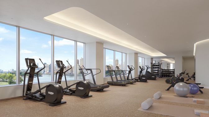 Fitness Equipment, Gym, Interior, Recessed Lighting
