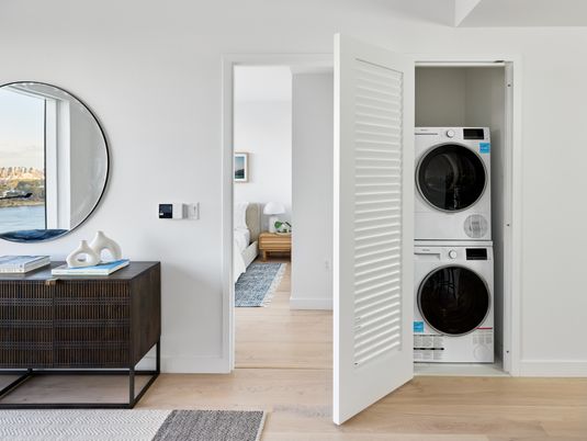 Interior, Utility Closets, Washer, Water, Wood Texture Flooring