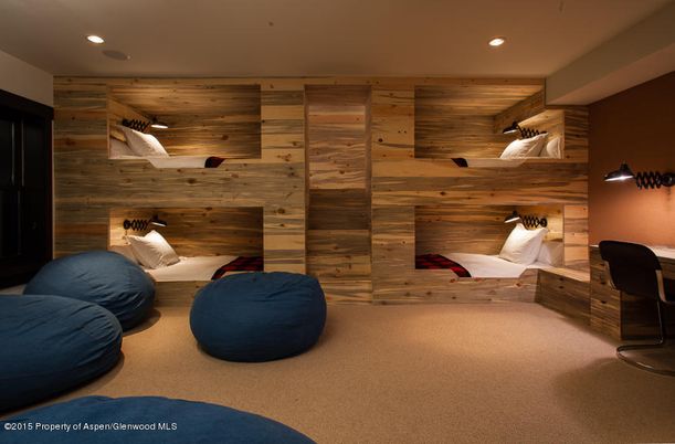 Bedroom, Interior, Recessed Lighting, Wooden Walls