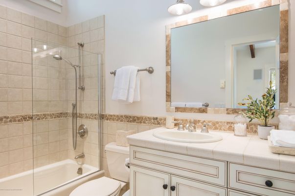 Bathroom, Glass Shower, Interior, Tile Countertops