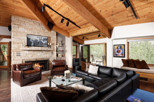 Fireplace, Interior, Living room, Stone Walls, Wooden Beams, Wooden Ceilings, Wood Texture Flooring