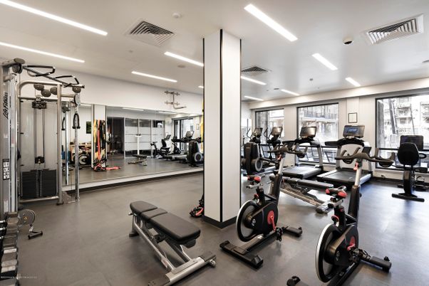 Fitness Equipment, Gym, Interior, Recessed Lighting