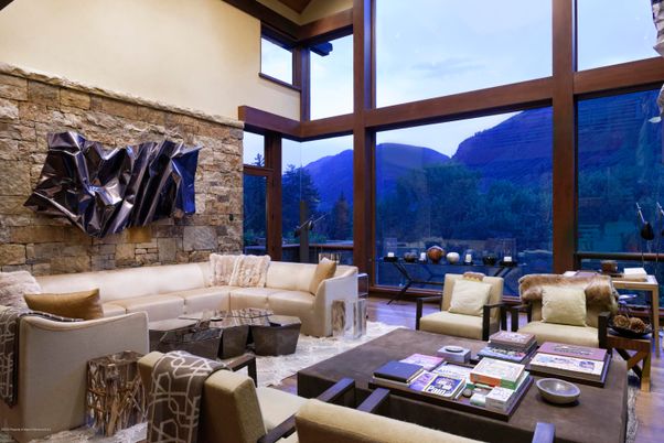 Interior, Living room, Stone Walls, Wood Texture Flooring