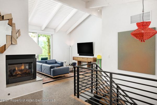 Fireplace, Interior, Living room, Pendant Lights, Wood Texture Flooring