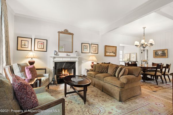 Chandelier, Dining room, Fireplace, Interior, Living room, Wood Texture Flooring