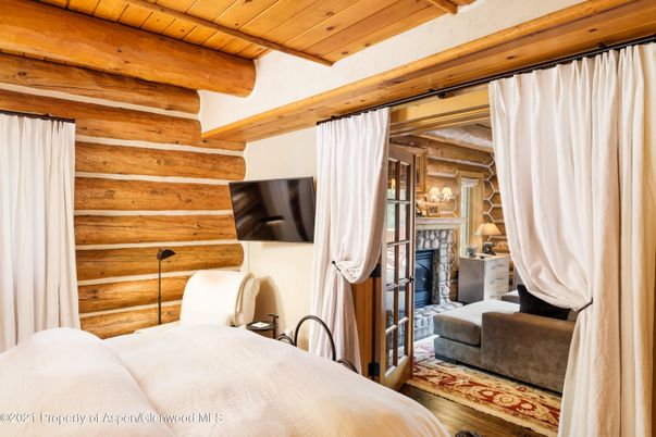 Bedroom, Fireplace, Interior, Wooden Beams, Wooden Ceilings, Wood Texture Flooring, Wooden Walls