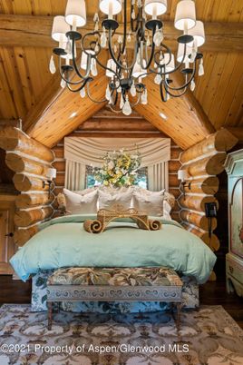 Bedroom, Chandelier, Interior, Recessed Lighting, Wooden Beams, Wooden Ceilings, Wood Texture Flooring, Wooden Walls