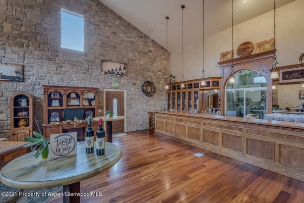 Interior, Pendant Lights, Stone Walls, Wood Texture Flooring