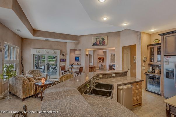 Dining room, Interior, Kitchen, Living room, Recessed Lighting
