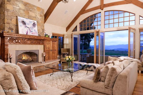 Fireplace, Interior, Living room, Stone Walls, Wooden Beams, Wood Texture Flooring