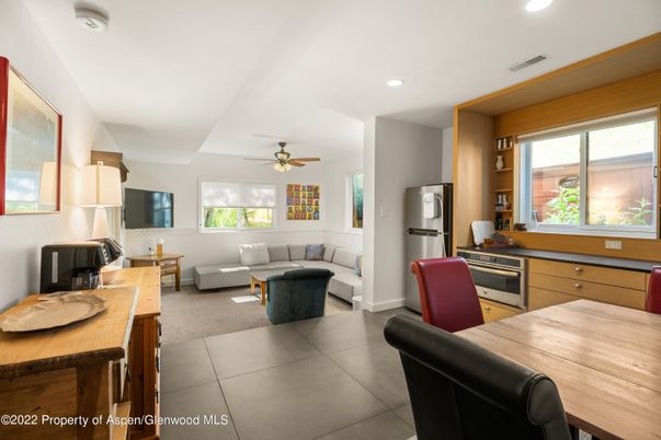 Dining room, Interior, Kitchen, Living room, Recessed Lighting