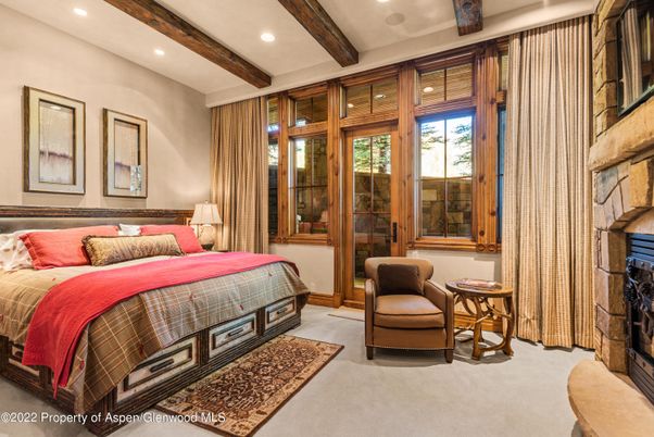 Bedroom, Interior, Recessed Lighting, Wooden Beams