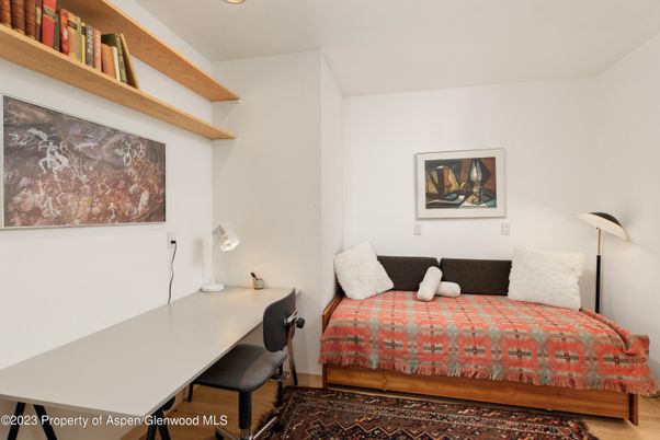 Bedroom, Home Office, Interior, Recessed Lighting, Wood Texture Flooring